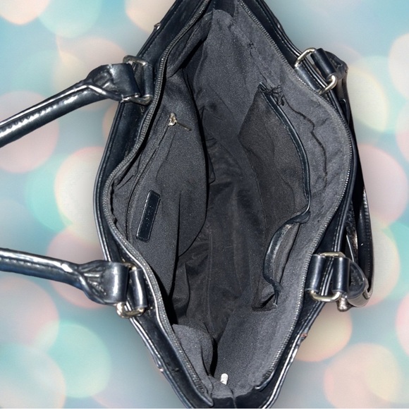 Women’s Apt. 9 Brooklyn Bow Faux Leather Floral Shoulder Bag Purse Tote - Picture 5 of 6